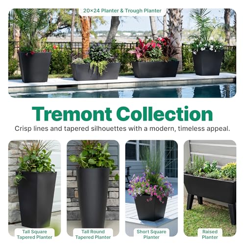 Tremont Trough Planter 2 (Onyx Black / 2-Pack / Trough)