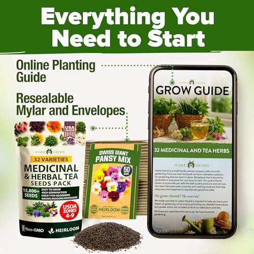 32 Medicinal Herb & Tea Variety Seeds Garden Kit
