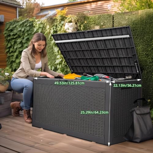 100 Gallon Outdoor Deck Box (Black / 100 Gallon)