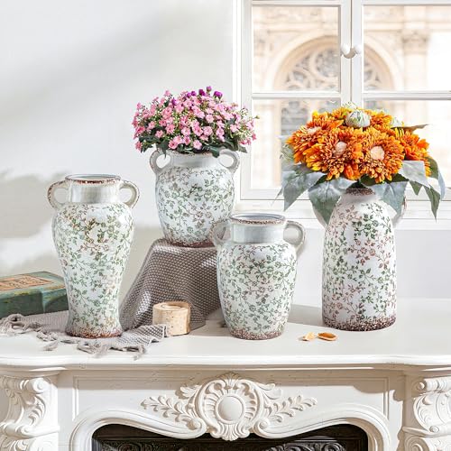 Green Chinoiserie Vase (05-green and Beige-9.4 in)