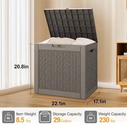 Outdoor Storage Box (Grey / 29 Gallon)
