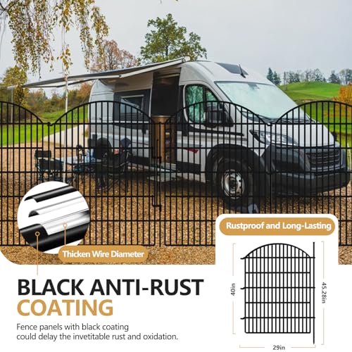 5 Panels Garden Fence Animal Barrier with Lock (40in(H) X 12ft(L))