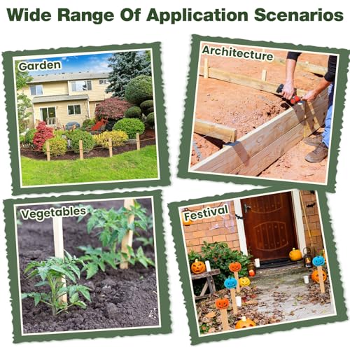 20 Pieces Wooden Garden Stakes 18 Inch Grade and Survey Stakes Wooden Garden and Sign Posts for Plant Support Silt Fence Yard Farm Survey Boundaries Baselines (20 Count)