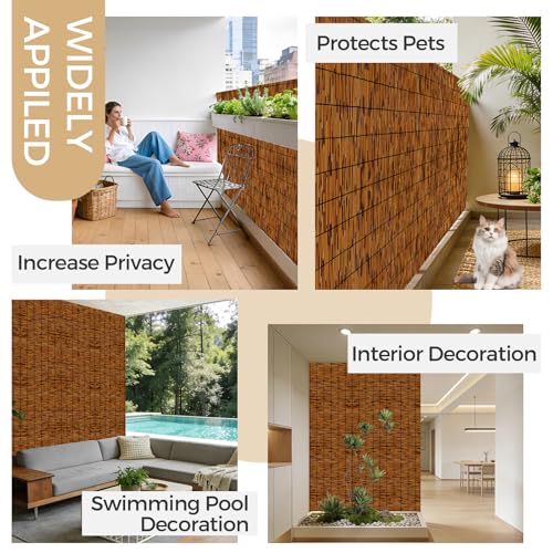1 Pack Reed Fencing Rolls (Brown / 1Pack 4Ft×16.4Ft)