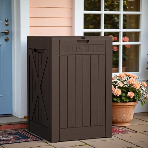52 Gallon Large Outdoor Package Delivery Box (Brown / 52 Gallon)