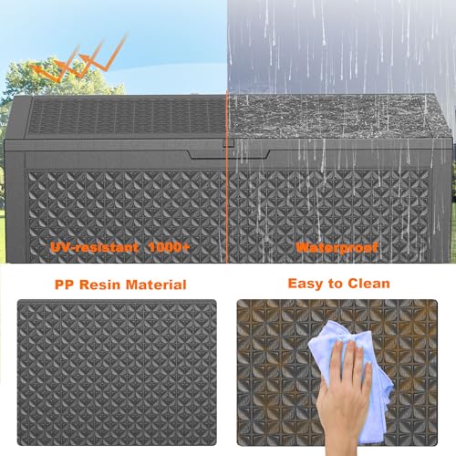 120 Gallon Waterproof Outdoor Storage Box (Black / 120 Gallon)