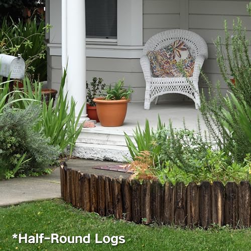 Wood Garden Edging (Staggered-Height 10pcs / 9.8x47in)