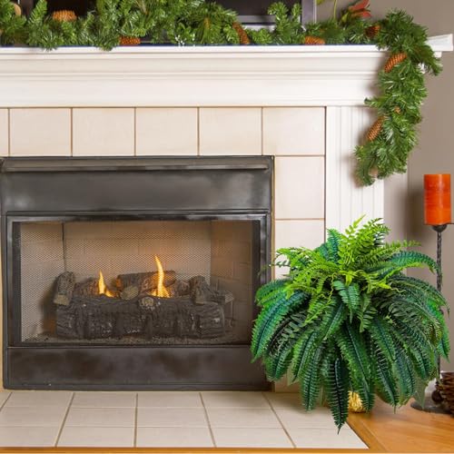 2 Pack Artificial Boston Ferns Outdoor (48"-88 Leaves)