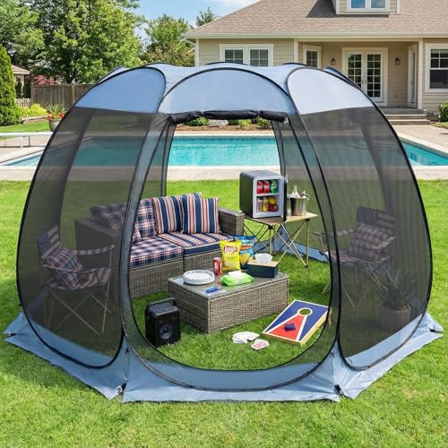 12'x12' Pop Up Screen House Tent (Charcoal Gray / 12'x12')