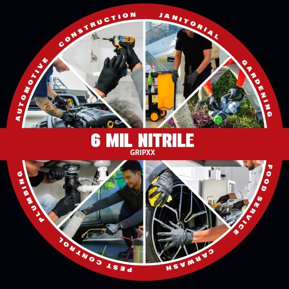 Heavy Duty 6 Mil Black Nitrile Gloves (Small)