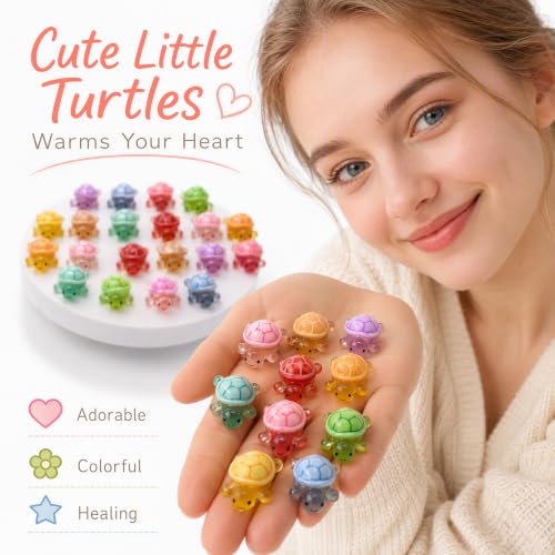 20 Pcs Mini Resin Animals Turtles Figurines Glow in The Dark