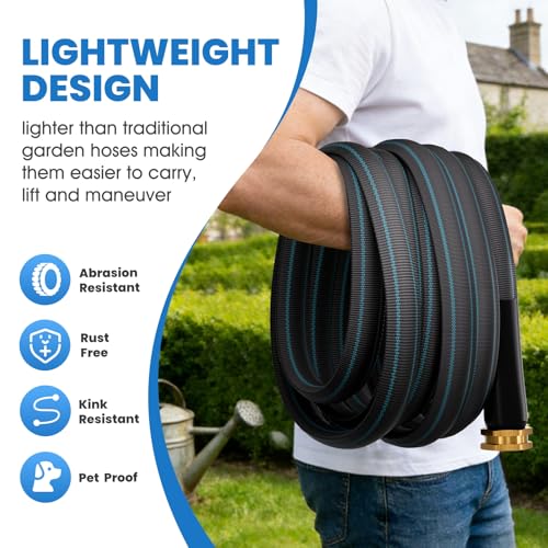 100FT Non Expanding Garden Hose (Blank-Blue / 100FT)