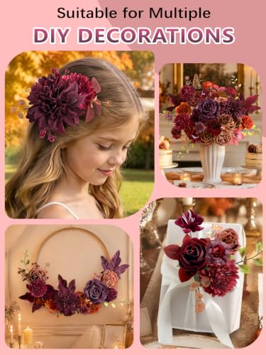 Fall Artificial Flowers (Burgundy)