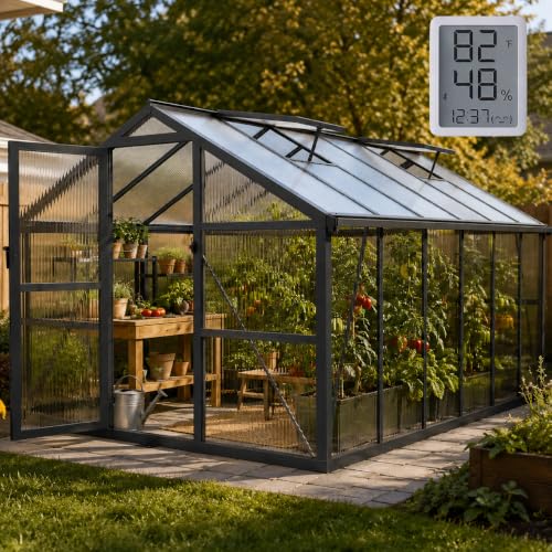 8X12FT Greenhouse with Thermometers (8×12 FT With Thermometers)