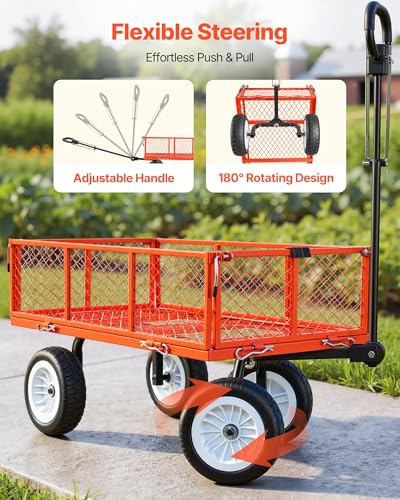 900 LBS Steel Garden Cart (Red)