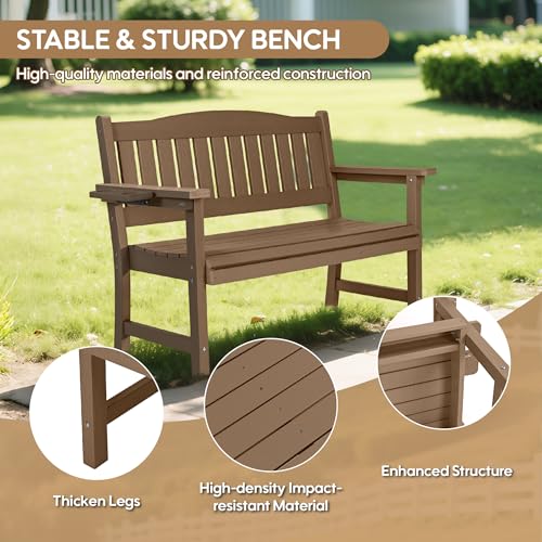 2 Person HIPS Outdoor Benches (1 Pack / Brown)