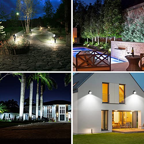 Solar Spot Lights Outdoor White Christmas 4 Pack IP65 Waterproof Landscape Spotlights 6000K Separate Panel with 9.8ft Cable Auto On (4 Count)
