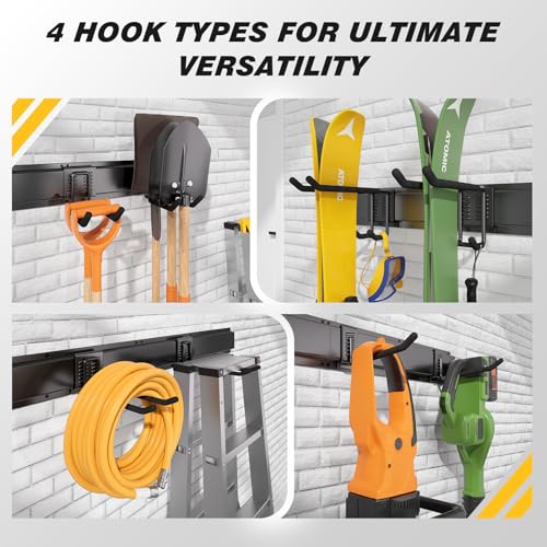 99 Inches Garage Storage (99" Alloy Steel with 6 Panels & 14 Hooks)