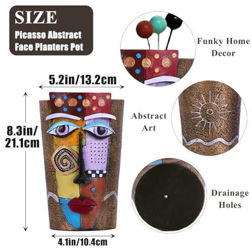 Picasso Abstract Face Planters Pots (Old Gold / Large)