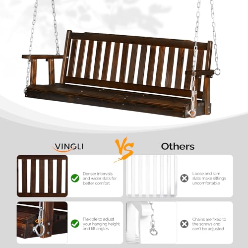 Upgraded 5 FT Wooden Porch Swing