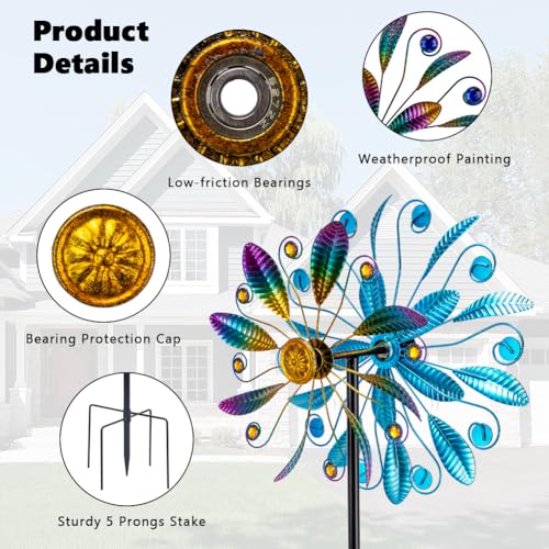 13"Metal Wind Spinners for Outdoor (Purple4)