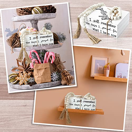 4 Pcs Farmhouse White Fake Decorative Books for Home Office (Books)
