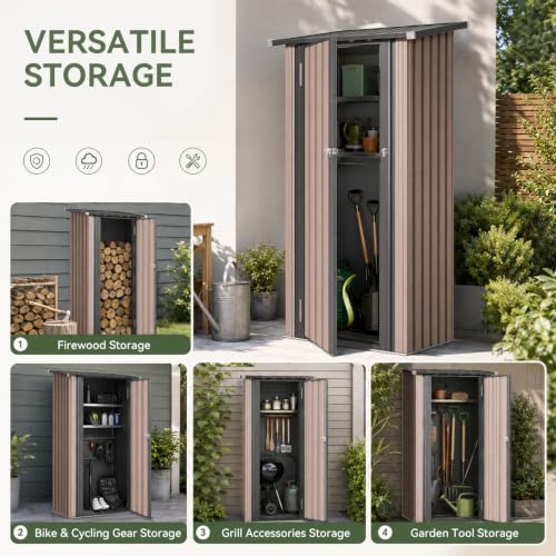 3x2 FT Outdoor Storage Shed (Brown / 3'x2')