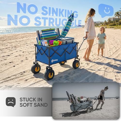 Heavy Duty Beach Wagon with 9" Big Sand (Blue&black)