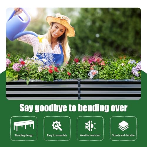 Galvanized Raised Garden Bed with Legs (Gray / 96×24×32in)