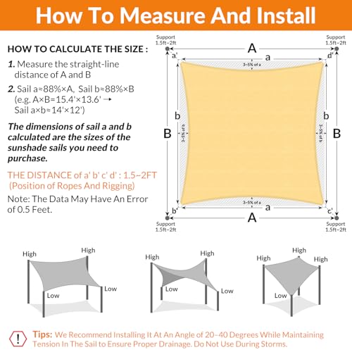 6'X8' Sun Shade Sail Gray Curved Rectangle (Gray / 0 6' X 0 8')