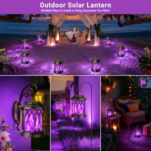 Hanging Solar Lights Lantern (Purple Light / 2 Pack)