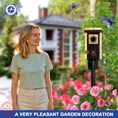 2 Pack Bluebird Houses for Outside (Deeply Burnt Vintage Hue -- 2PK)