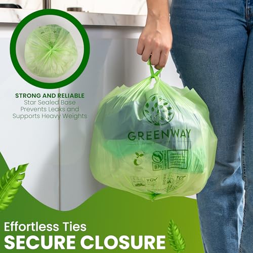3 Gallon Compostable trash Bags with Handles (3 Gallon, 100 Count)