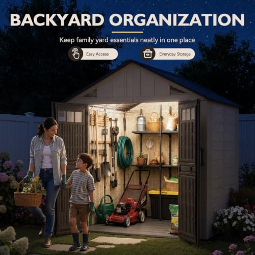 8x6 Ft Outdoor Storage Shed with Lighe & Floor (8x6)