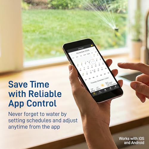 B-hyve XD 2-Port Smart Hose Watering Timer - Features Dual Outlet Irrigation Control - App Controlled Watering Timer with Bluetooth - Weatherproof Battery Powered - 24632
