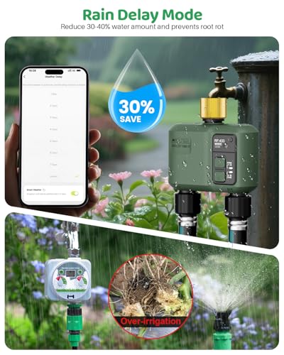 WiFi Water Timer 2 Zone for Garden Hose (2 Outlet In)