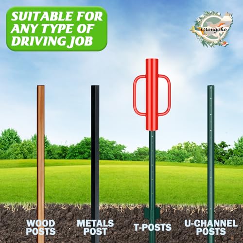 8LB T Post Driver with Handles (8LB / Red)