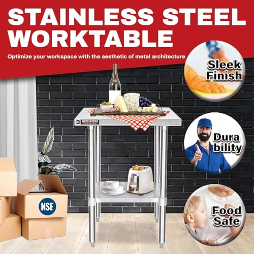 24x24 Stainless Steel Work Table (24" x 24" / Standard Table)