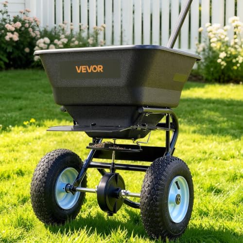 Broadcast Spreader 100 lbs Capacity Walk (100LB / Black)