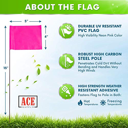 Fluorescent Pink Marking Flags (100 Count)