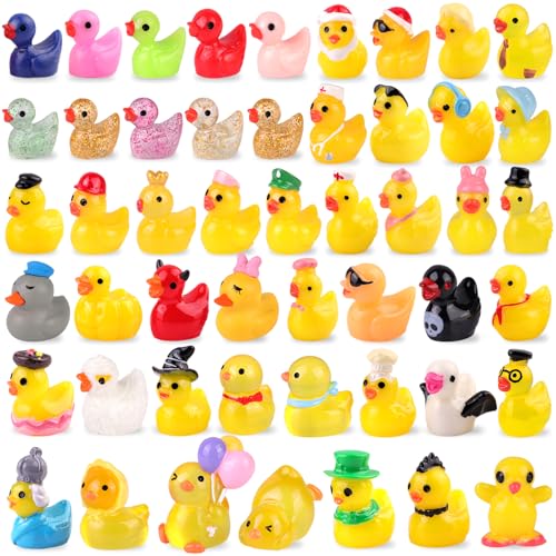 50PCS Mini Resin Ducks Little Ducks (Various Ducks-50pcs)