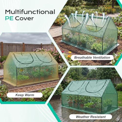 6x3x3 FT Mini Greenhouse with Roll (Green / 6x3x3 FT)