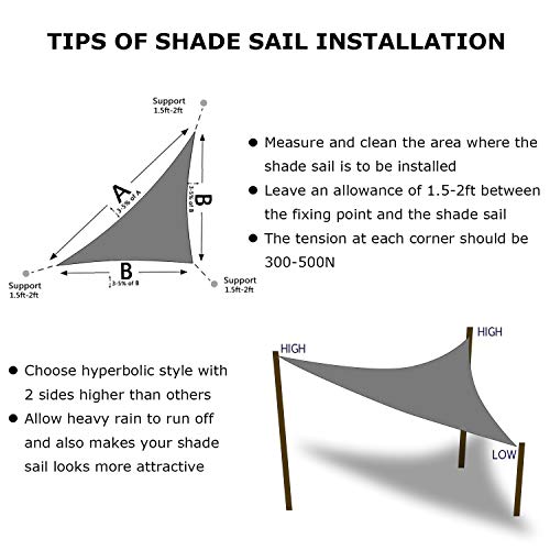 08'X08'X08' Sun Shade Sail Dark Gray Curved Triangle (Dark Gray / 8'X8'X8'custom)