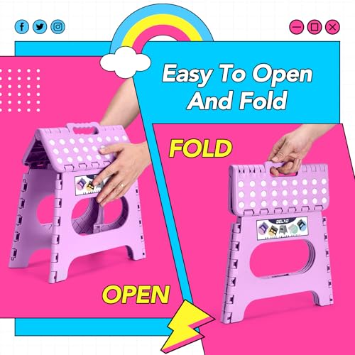Folding Step Stool 11 Inch (Light Purple / 11 Inch)