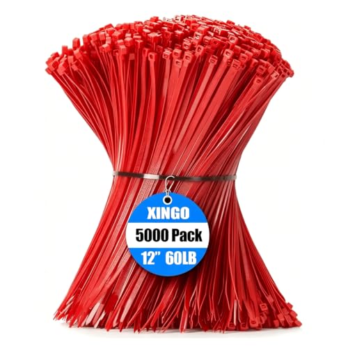 5000 PCS Red Zip Ties 12 Inch (Red / 12 Inch)