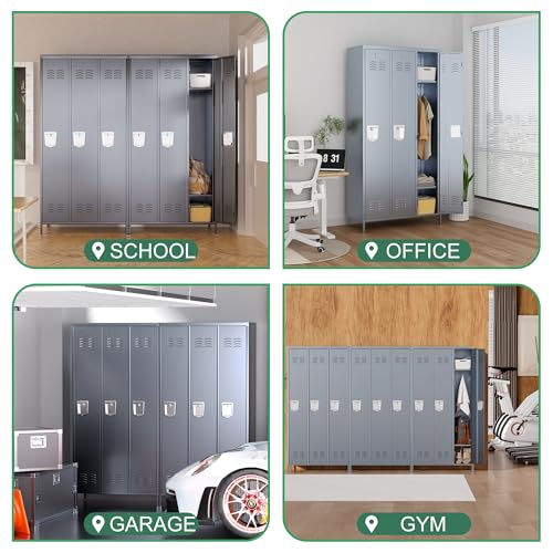 3 Door Metal Lockers for Employees (Grey / 3 door-72'')
