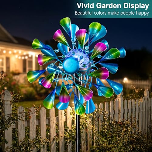 Solar Wind Spinner Outdoor Metal (Peacock Green)