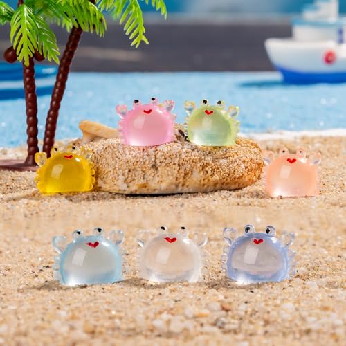 70 Pcs Mini Resin Crab Figurine Bulk Mini Crab Figurine Cake Decorations Cute Miniature Resin Sculpture Ornament Micro Landscape Office Garden Desk Party Tabletop Decor (Crab-70p)