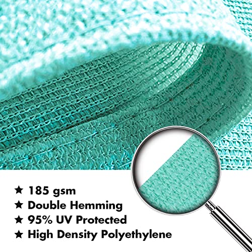 10'X22' Sun Shade Sail Turquoise Curved Rectangle Customizable (Turquoise / 10'X22' custom)