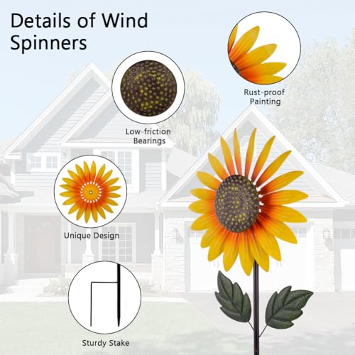 Sunflower Wind Spinner Outdoor (Sunflower-yellow)